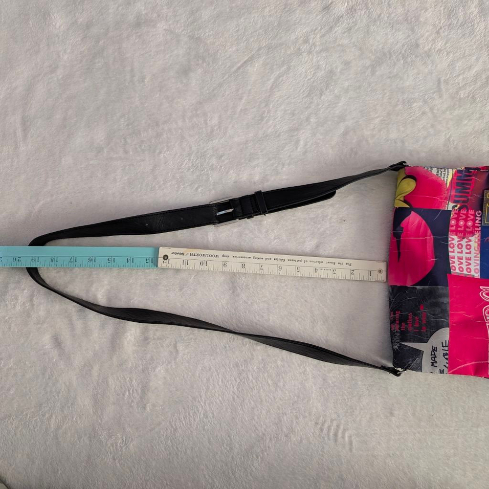Desigual Pink Blue Collage News Crossbody Bag - Picture 7 of 10